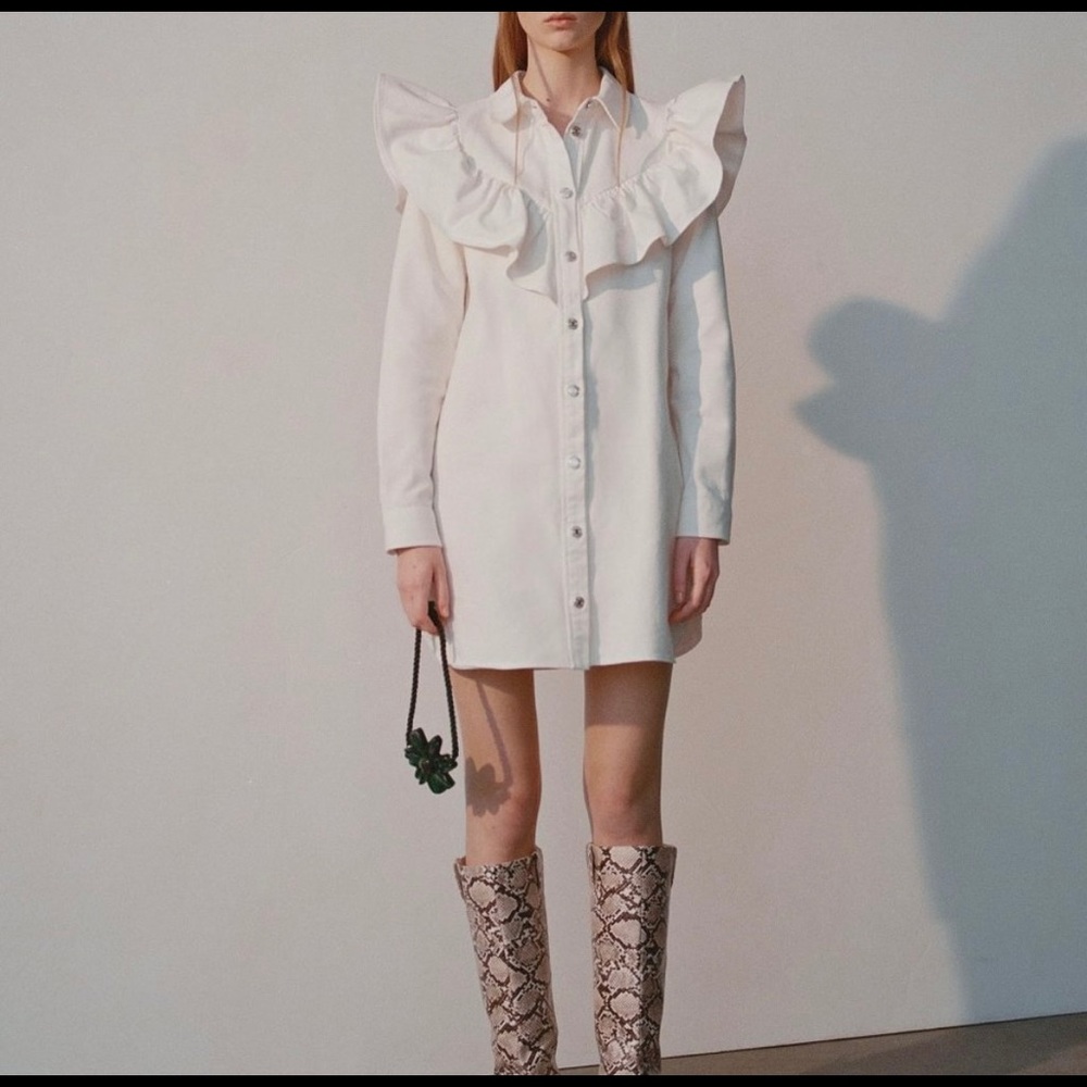 Zara White Denim Dress